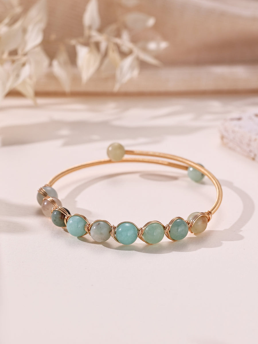 Natural Stone Wrap Cuff Bracelet B4078
