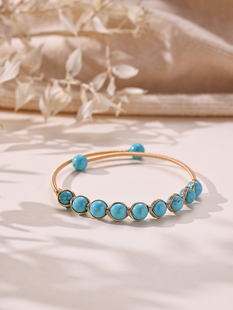 Natural Stone Wrap Cuff Bracelet B4078