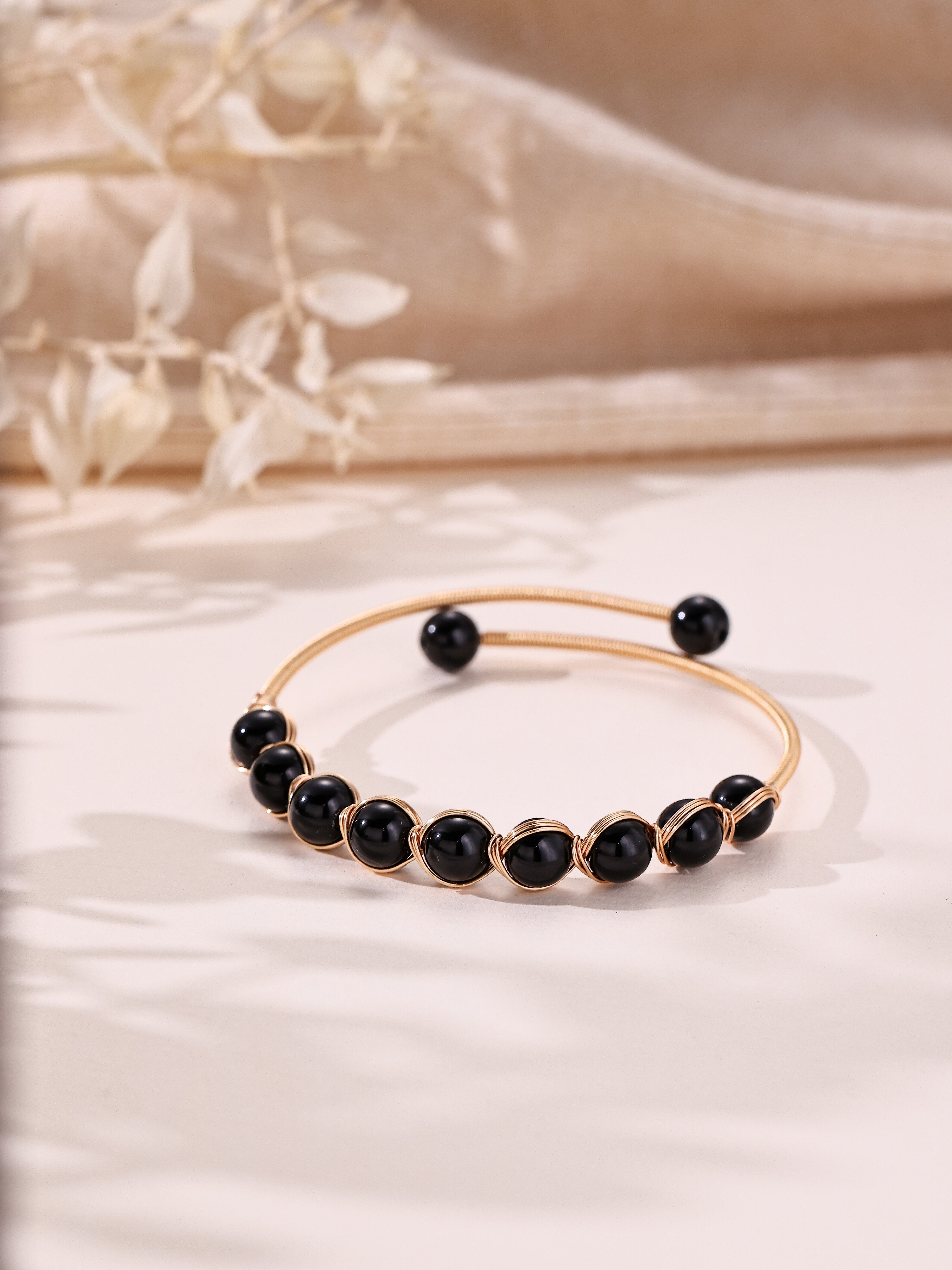 Natural Stone Wrap Cuff Bracelet B4078