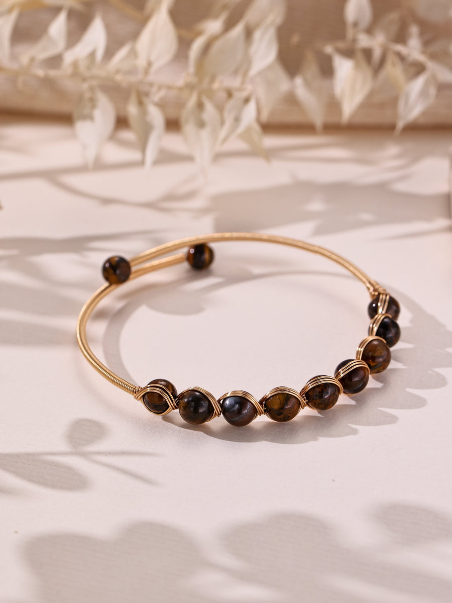Natural Stone Wrap Cuff Bracelet B4078