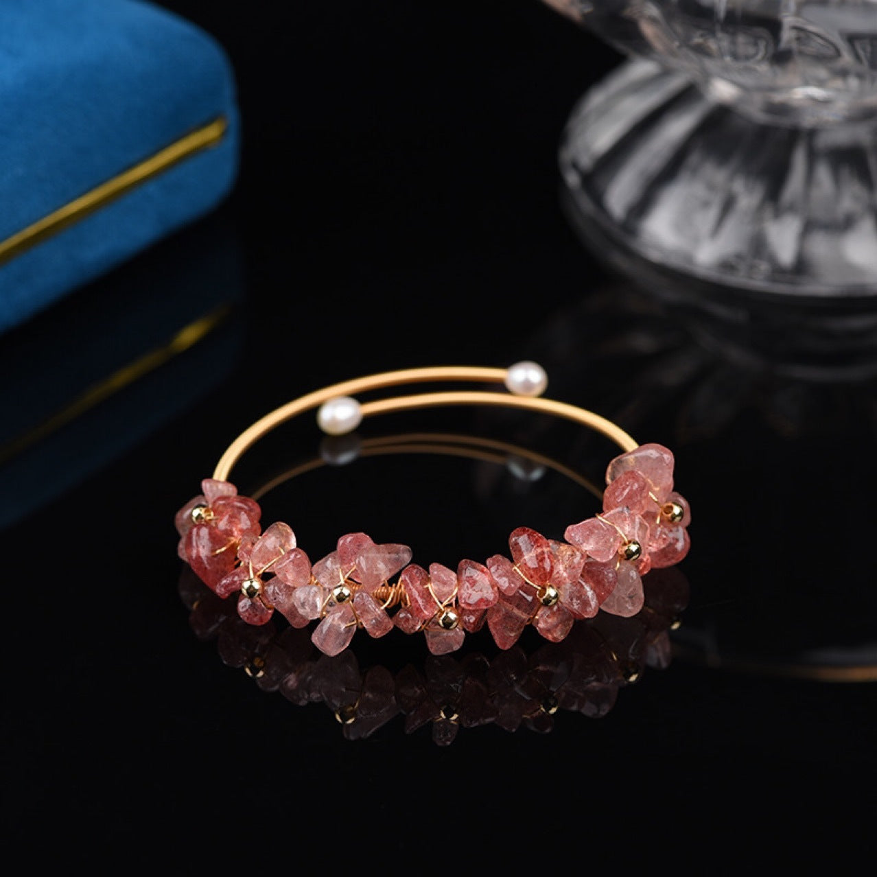 Irregular Natural Stone Wrap Cuff Bracelet B4079