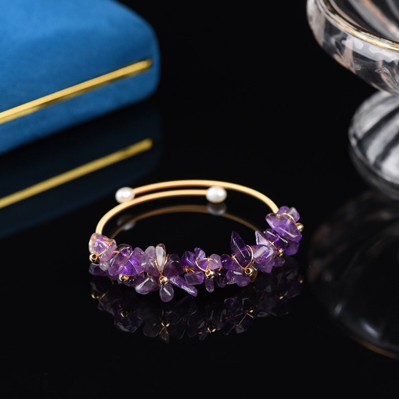 Irregular Natural Stone Wrap Cuff Bracelet B4079