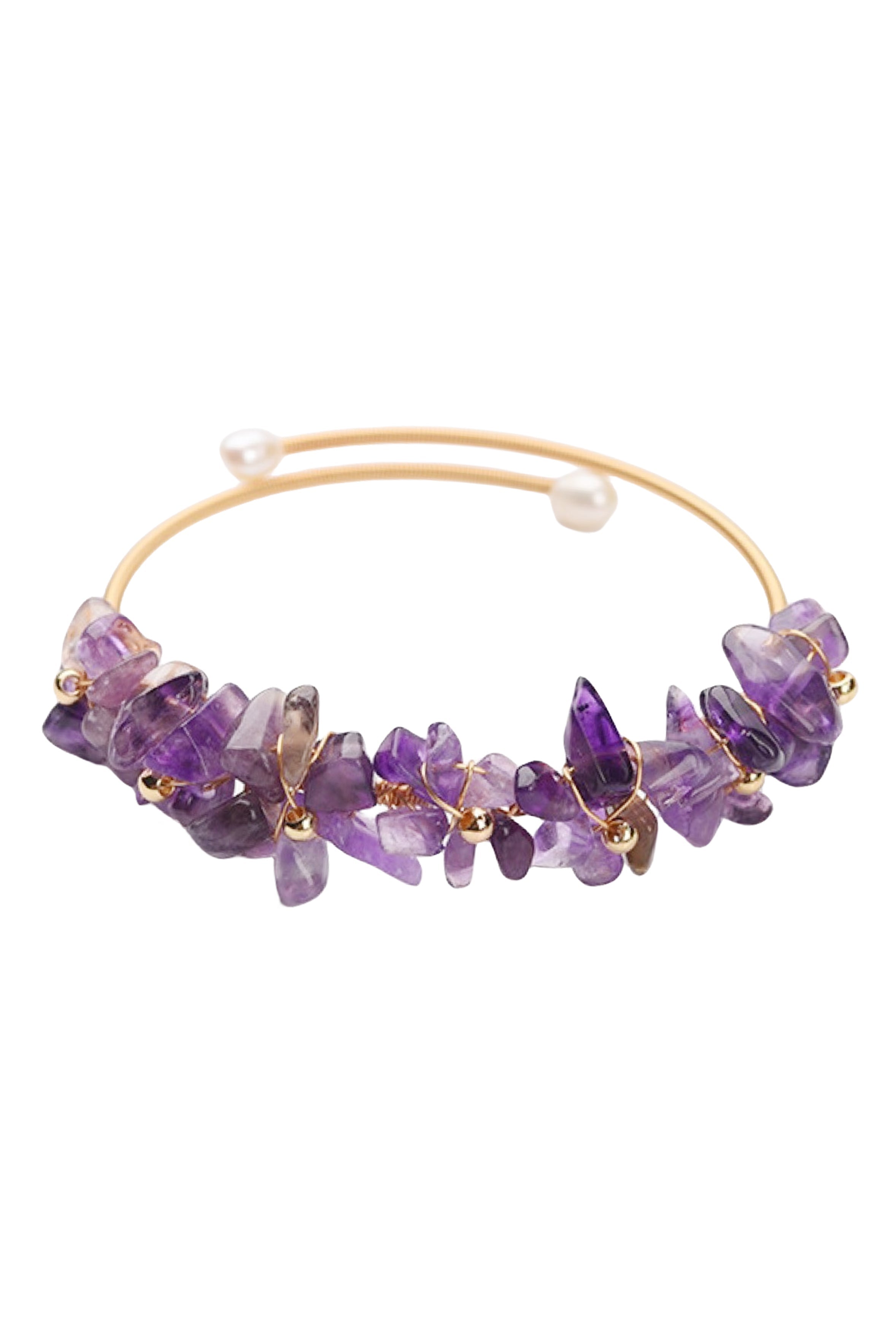 Irregular Natural Stone Wrap Cuff Bracelet B4079