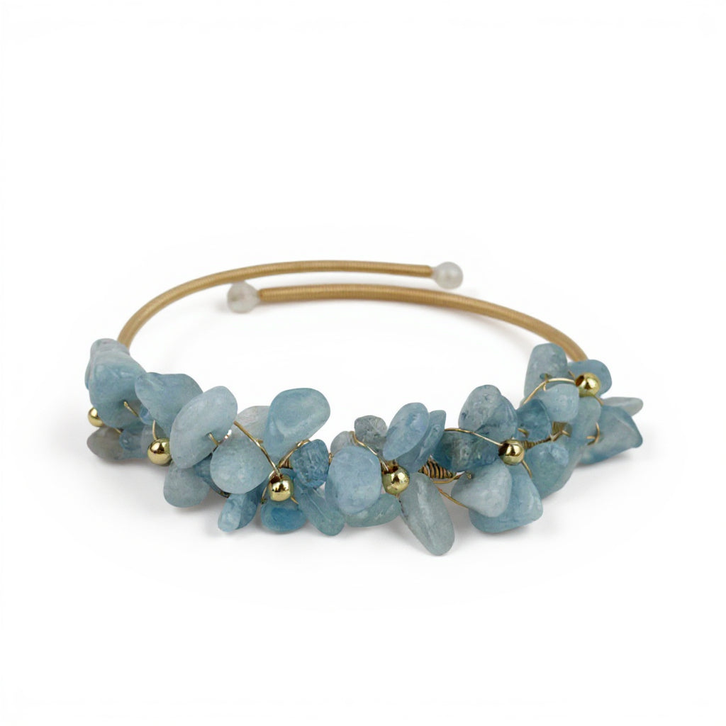 Irregular Natural Stone Wrap Cuff Bracelet B4079