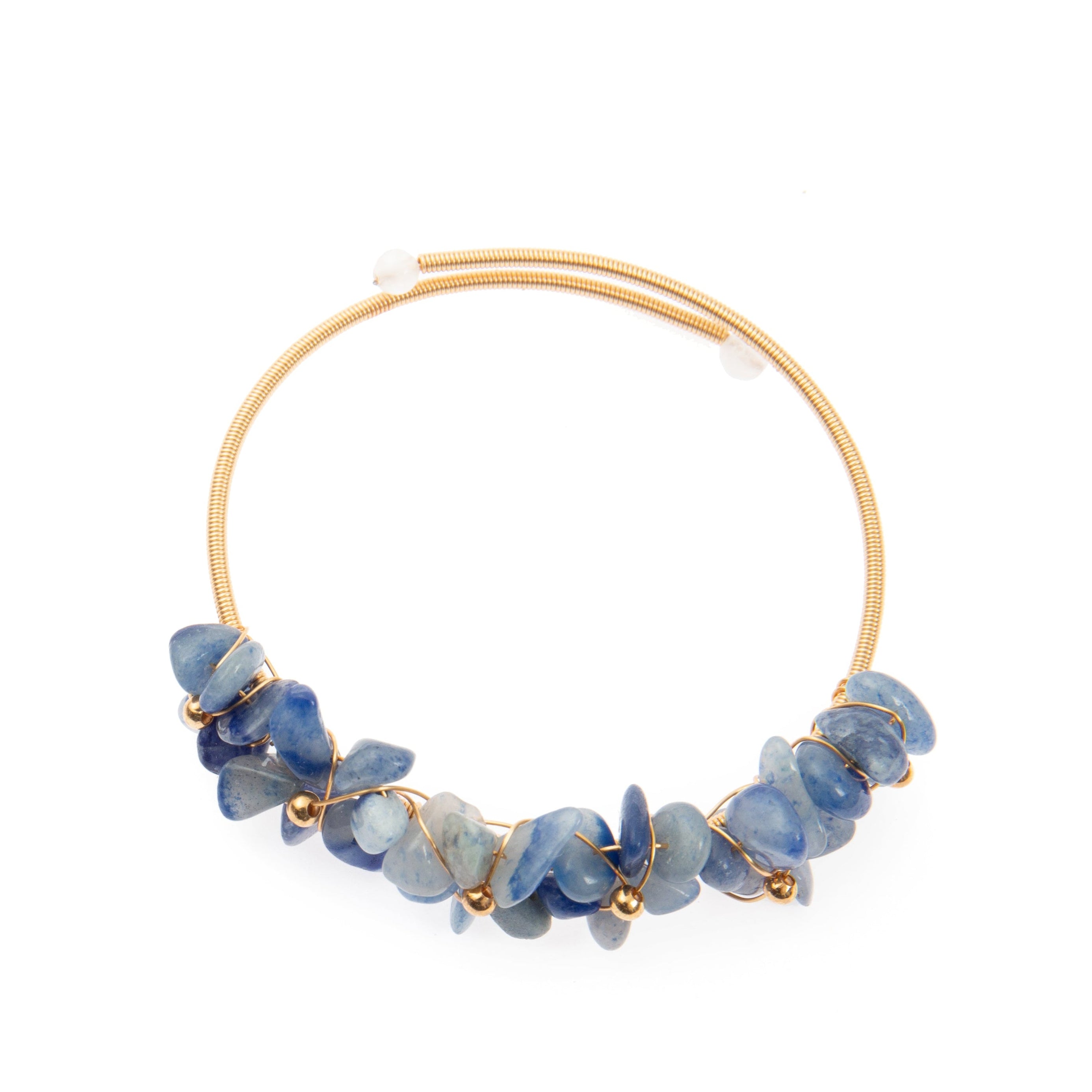 Irregular Natural Stone Wrap Cuff Bracelet B4079