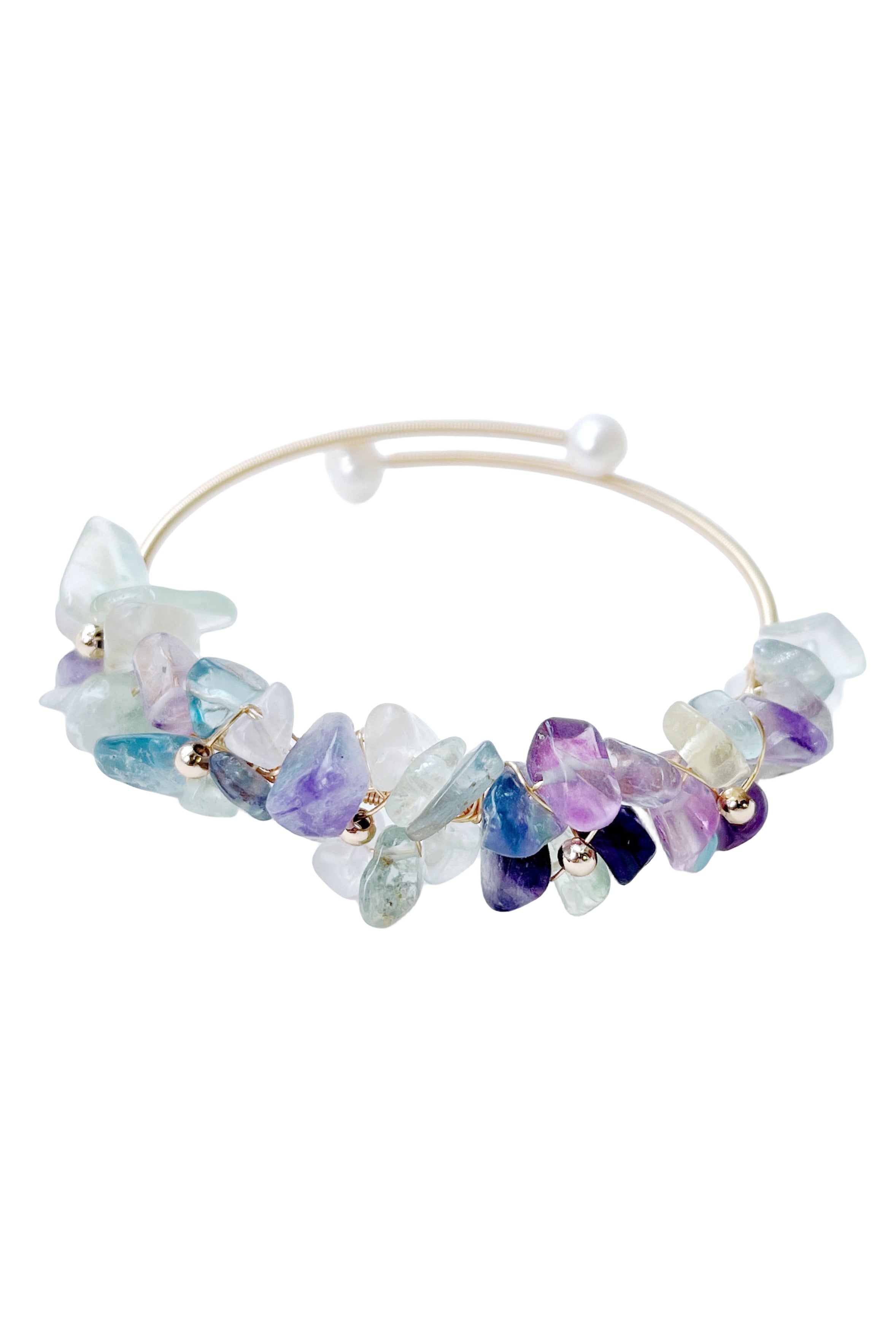 Irregular Natural Stone Wrap Cuff Bracelet B4079