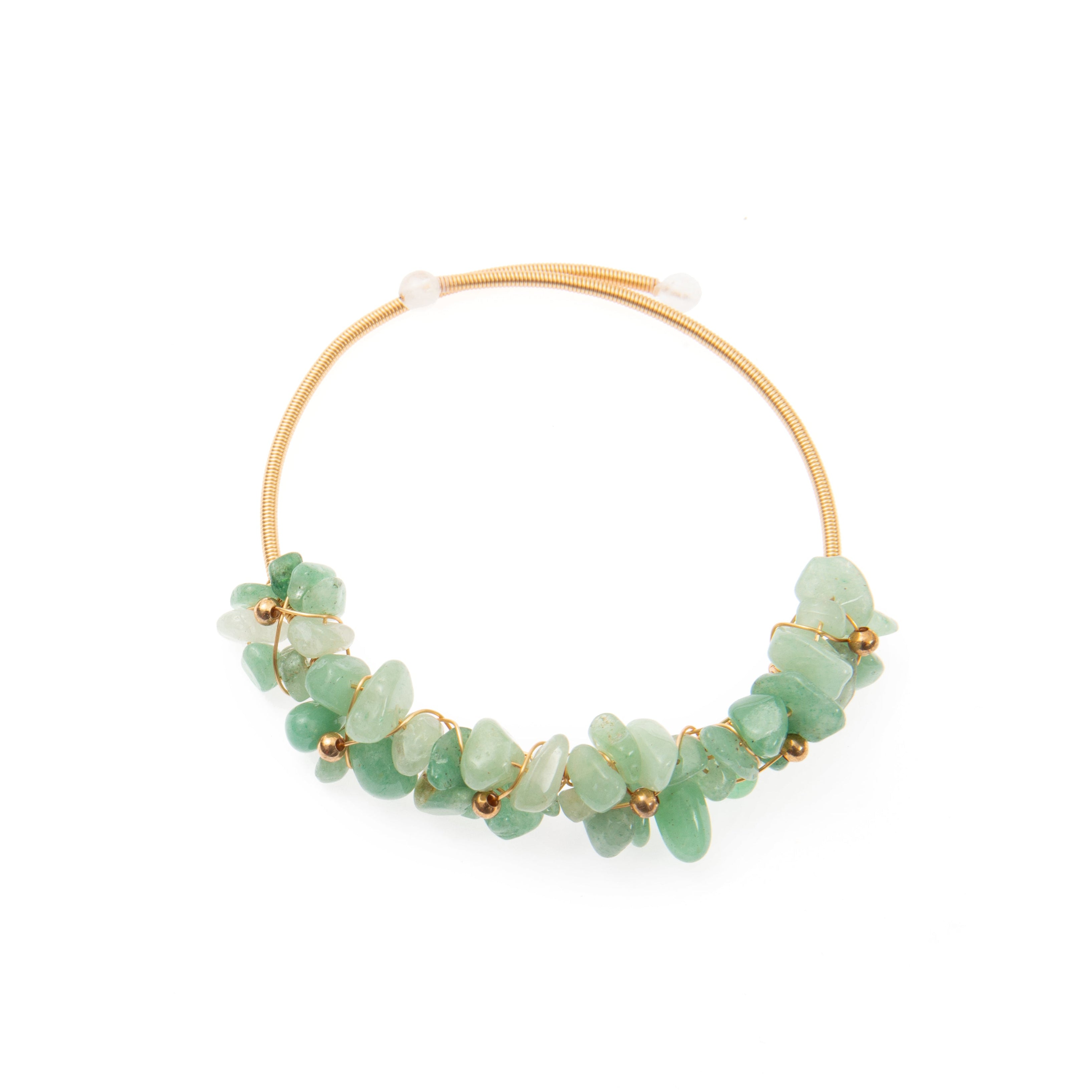 Irregular Natural Stone Wrap Cuff Bracelet B4079