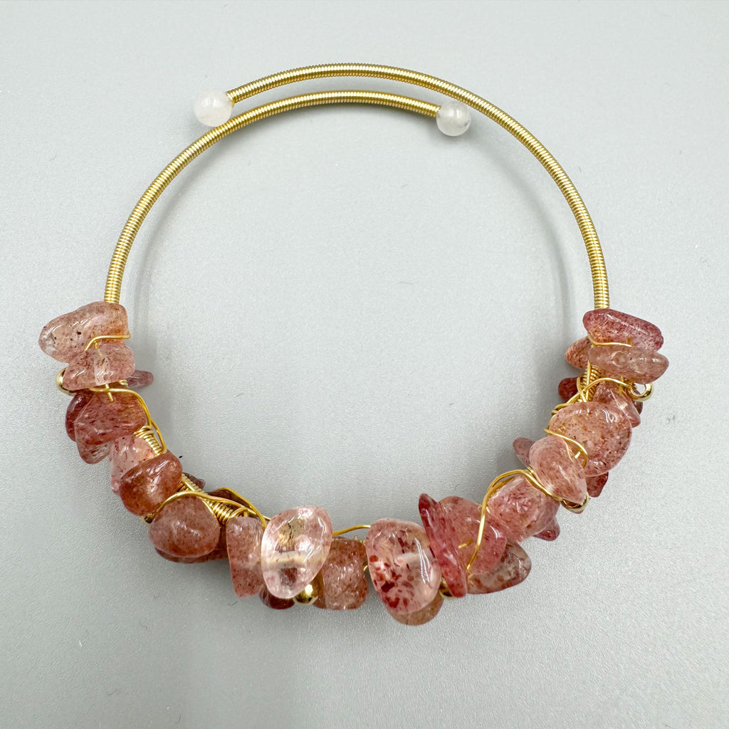 Irregular Natural Stone Wrap Cuff Bracelet B4079