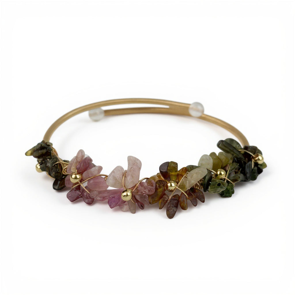 Irregular Natural Stone Wrap Cuff Bracelet B4079