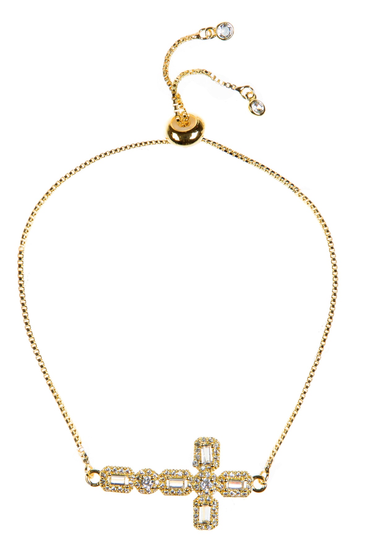 Cross Cubic Zirconia Chains Bracelet B4087