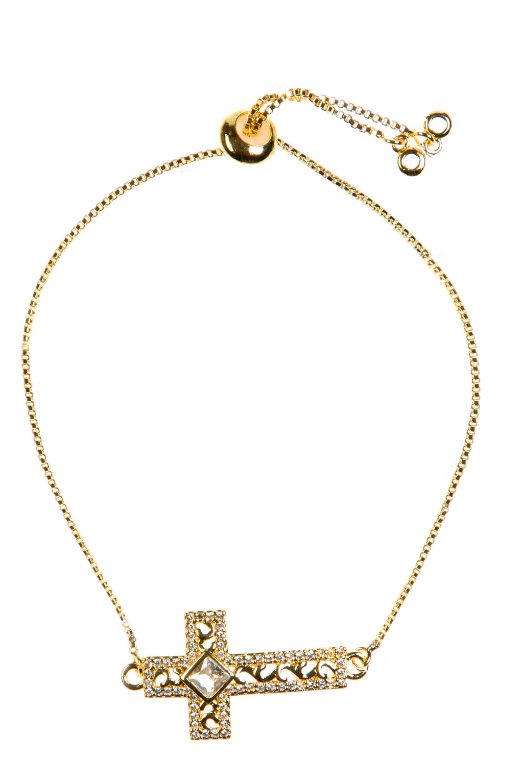 Cross Cubic Zirconia Chains Bracelet