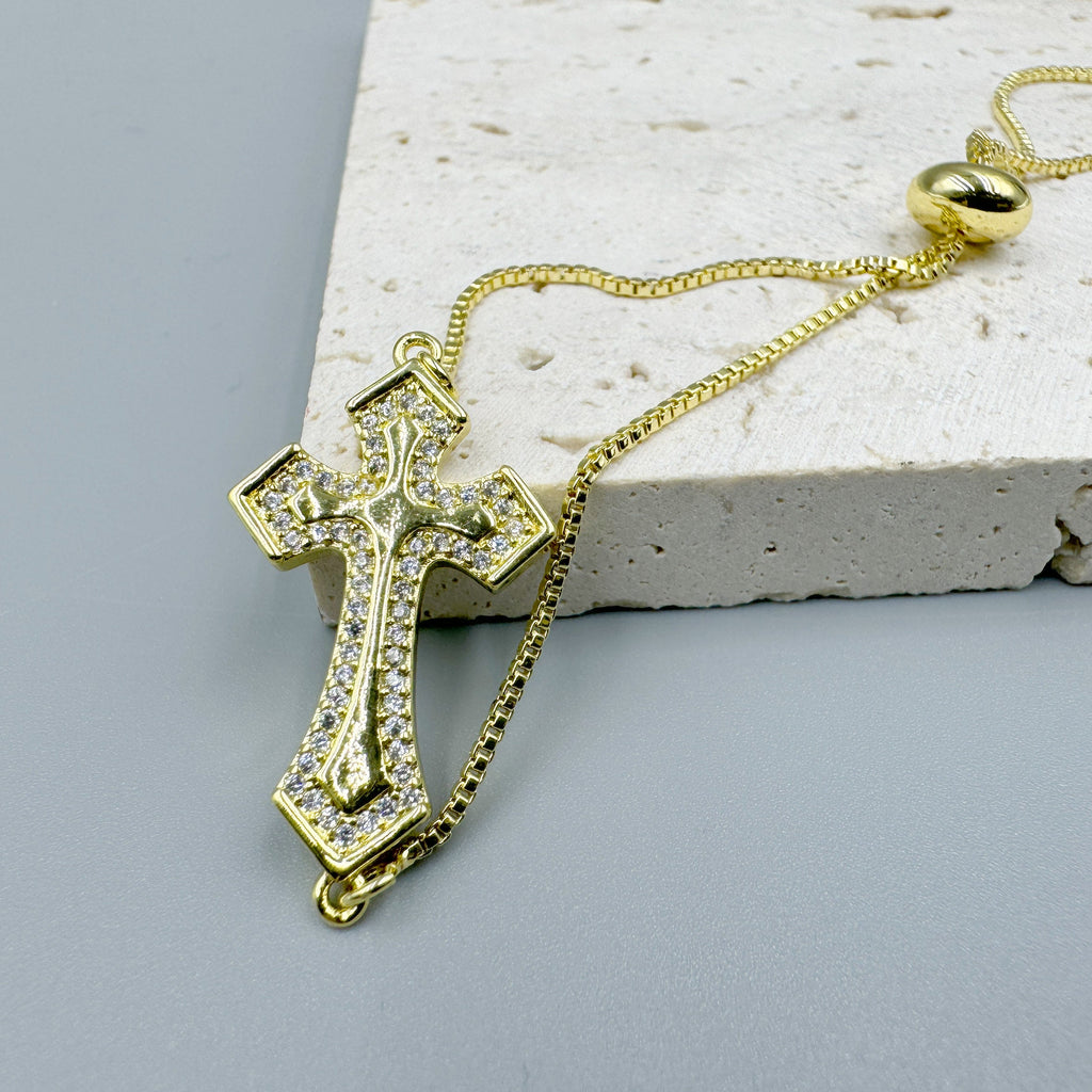 Cross Cubic Zirconia Chains Bracelet B4096