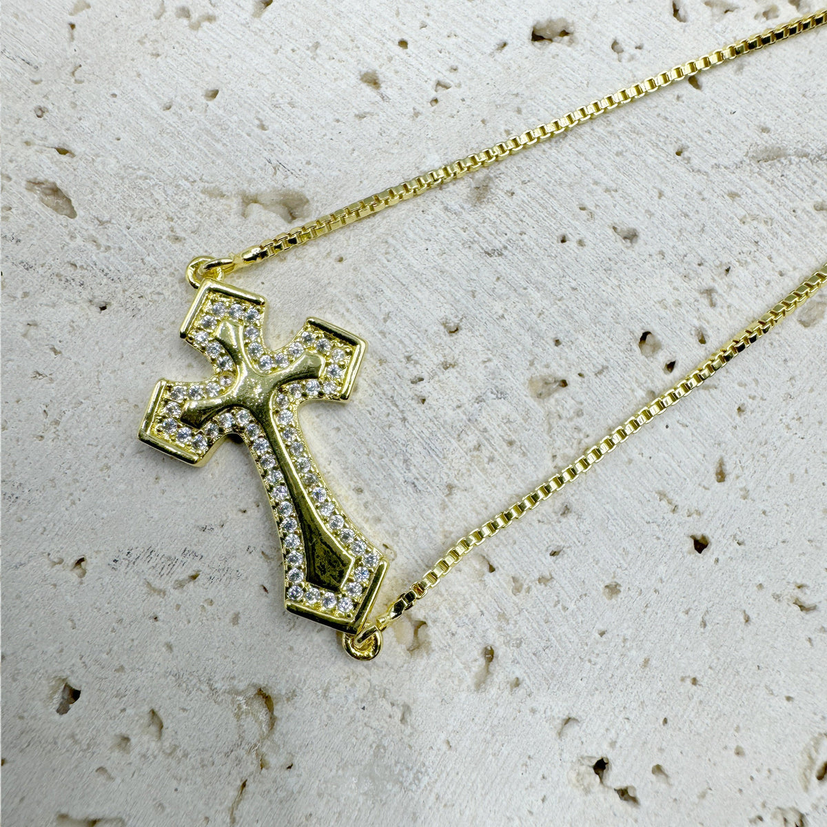 Cross Cubic Zirconia Chains Bracelet B4096
