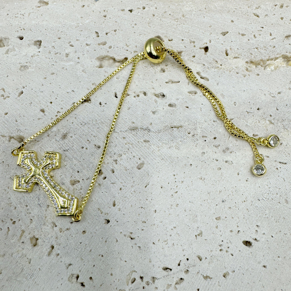 Cross Cubic Zirconia Chains Bracelet B4096