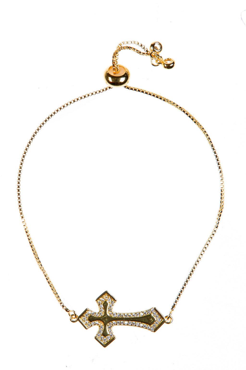 Cross Cubic Zirconia Chains Bracelet B4096