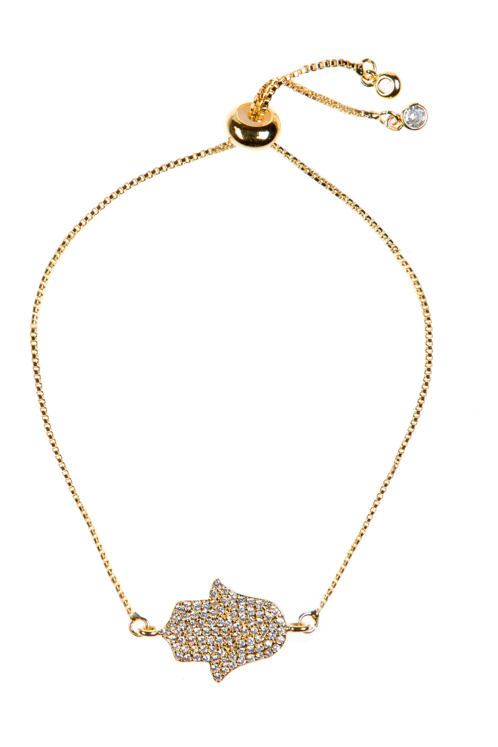 Fatima Palm Cubic Zirconia Chain Bracelet B4097
