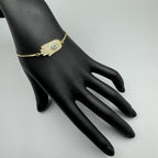Fatima Palm Cubic Zirconia Chains Bracelet B4100