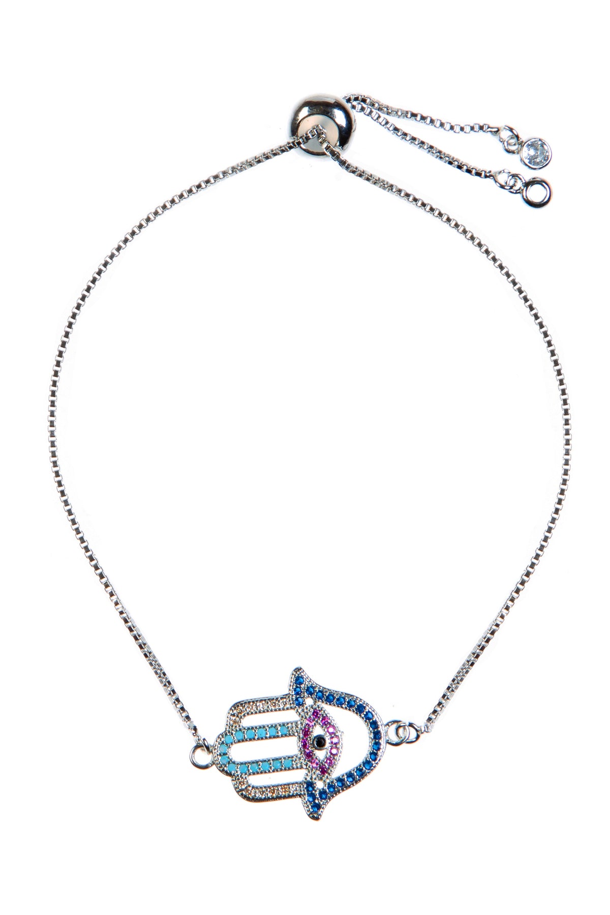 Fatima Palm Cubic Zirconia Chain Bracelet B4101