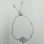 Fatima Palm Cubic Zirconia Chain Bracelet B4101