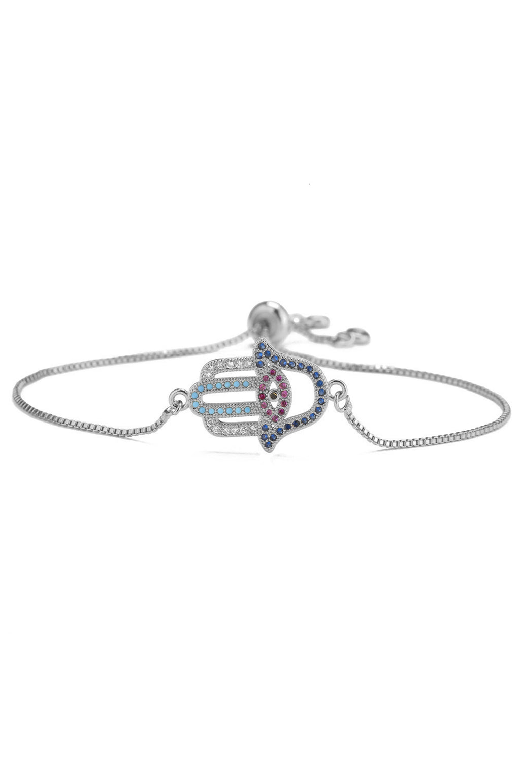 Fatima Palm Cubic Zirconia Chain Bracelet B4101