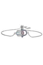 Fatima Palm Cubic Zirconia Chain Bracelet B4101