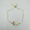 Fatima Palm Cubic Zirconia Chains Bracelet B4102