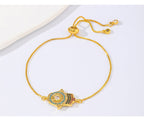 Fatima Palm Cubic Zirconia Chains Bracelet B4102