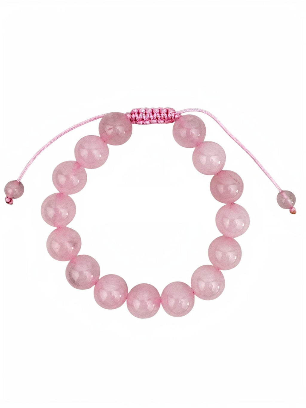 Rose Quartz Stone Braided Shamballa Bracelet B4109-12MM