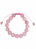 Rose Quartz Stone Braided Shamballa Bracelet B4109-12MM