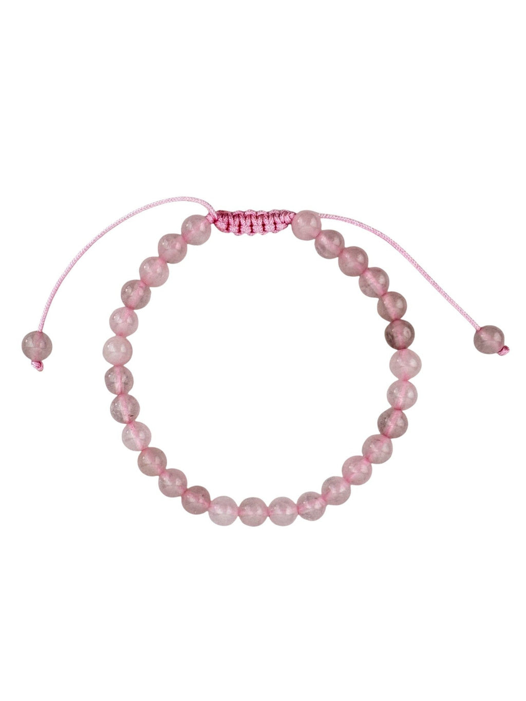 Rose Quartz Stone Braided Shamballa Bracelet B4109-6MM