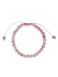 Rose Quartz Stone Braided Shamballa Bracelet B4109-6MM