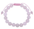 Rose Quartz Stone Braided Shamballa Bracelet B4109-10MM