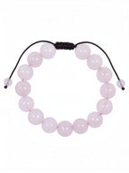Rose Quartz Stone Braided Shamballa Bracelet B4109-12MM