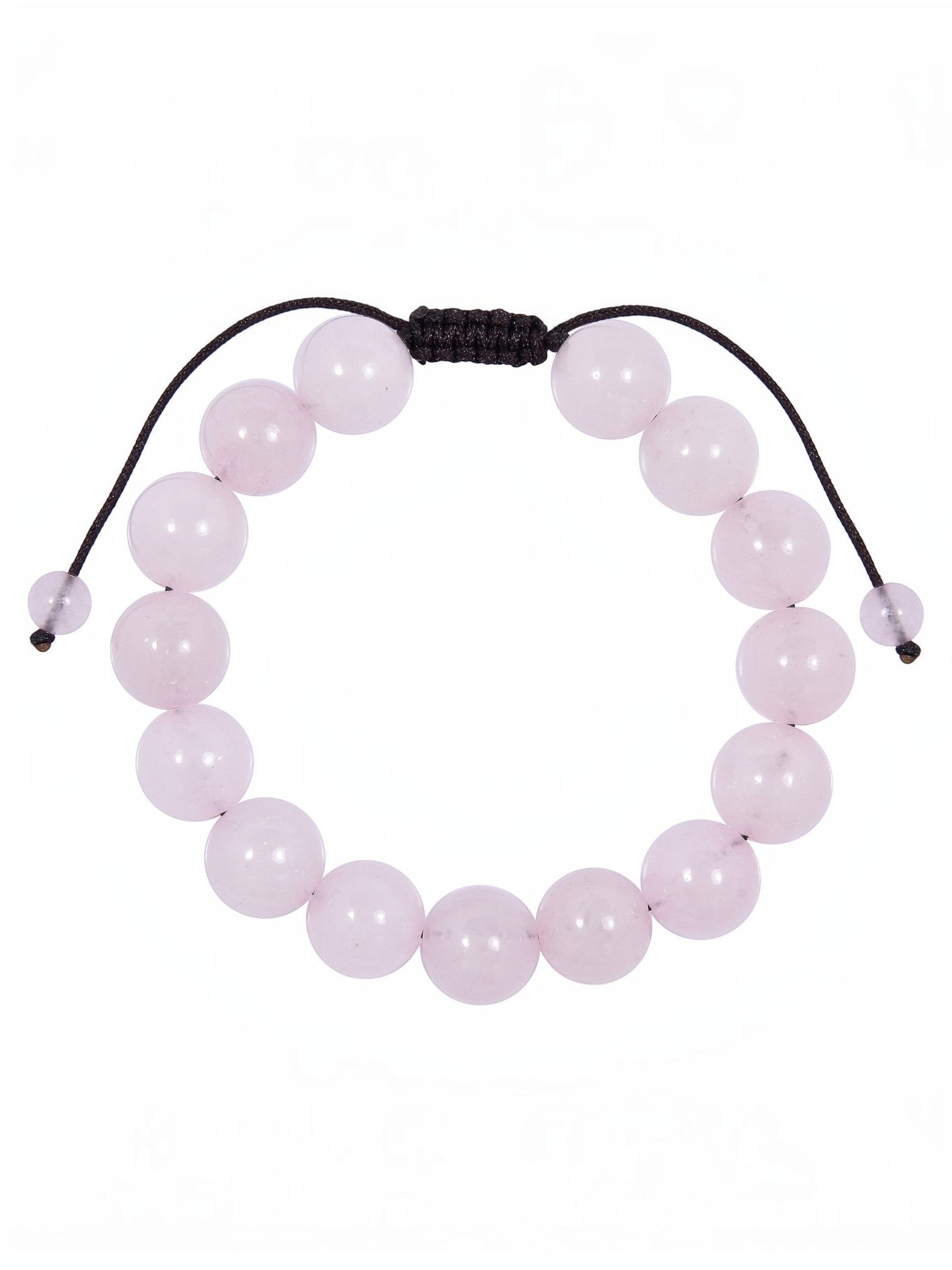 Rose Quartz Stone Braided Shamballa Bracelet B4109-12MM