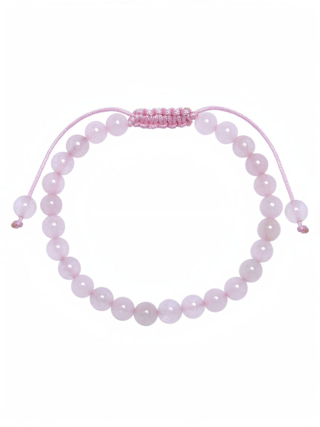 Rose Quartz Stone Braided Shamballa Bracelet B4109-6MM