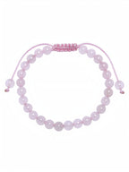 Rose Quartz Stone Braided Shamballa Bracelet B4109-6MM