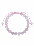Rose Quartz Stone Braided Shamballa Bracelet B4109-8MM