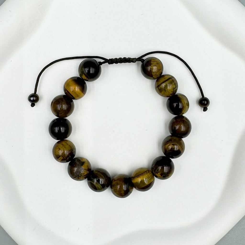 Tiger Eye Braided Shamballa Bracelet B4111-12MM