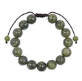 Olive Jade Stone Braided Shamballa Bracelet B4113-12MM