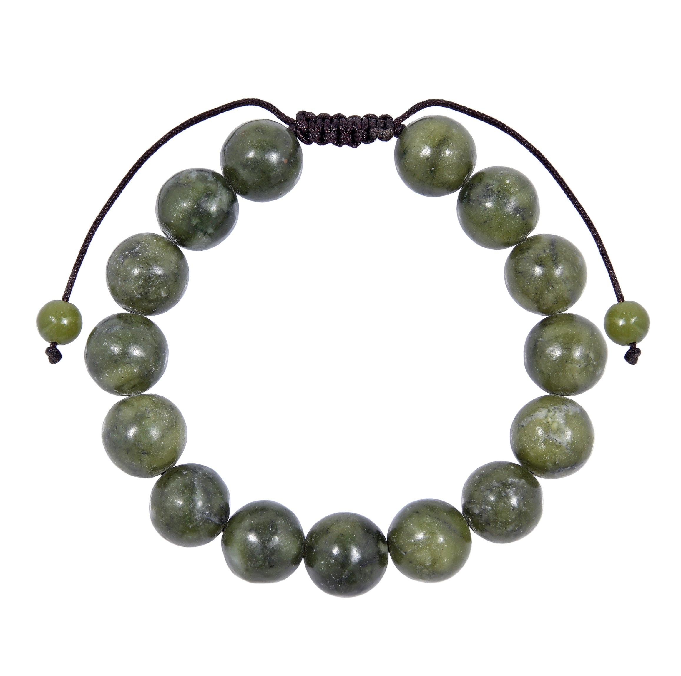 Olive Jade Stone Braided Shamballa Bracelet B4113-12MM