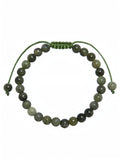 Olive Jade Stone Braided Shamballa Bracelet B4113-6MM