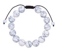 Howlite-Matte Stone Braided Shamballa Bracelet B4116-12MM