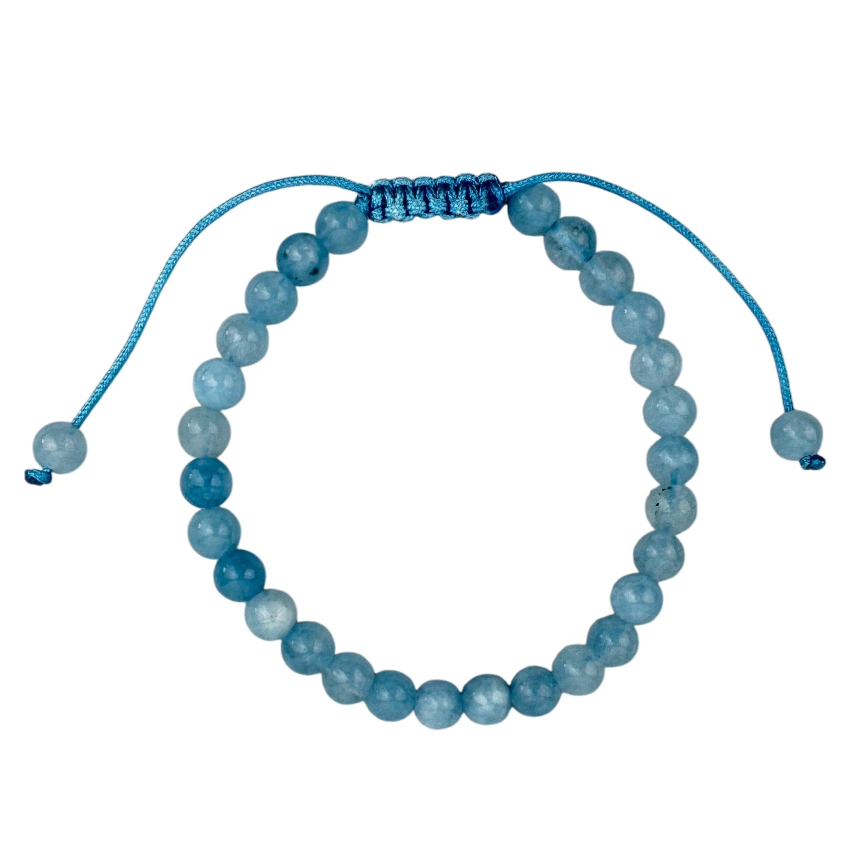 Cracked Turquoise Stone Braided Shamballa Bracelet B4117-6MM