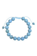 Cracked Turquoise Stone Braided Shamballa Bracelet B4117-12MM