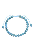 Cracked Turquoise Stone Braided Shamballa Bracelet B4117-12MM