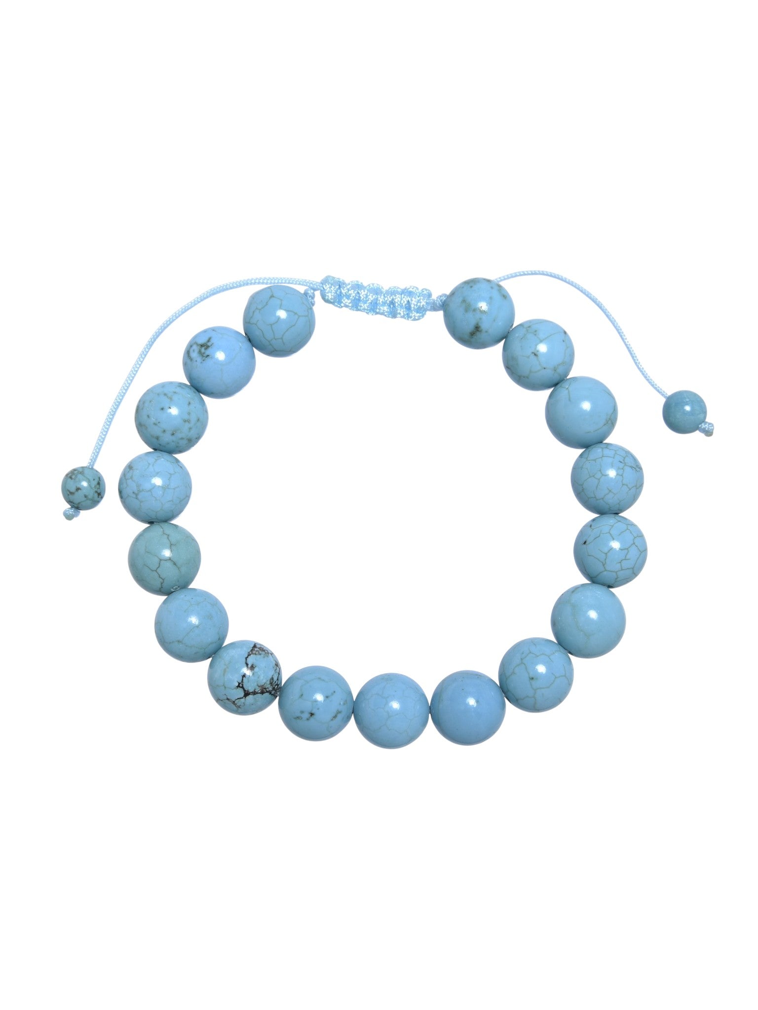 Cracked Turquoise Stone Braided Shamballa Bracelet B4117-10MM