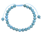 Cracked Turquoise Stone Braided Shamballa Bracelet B4117-6MM