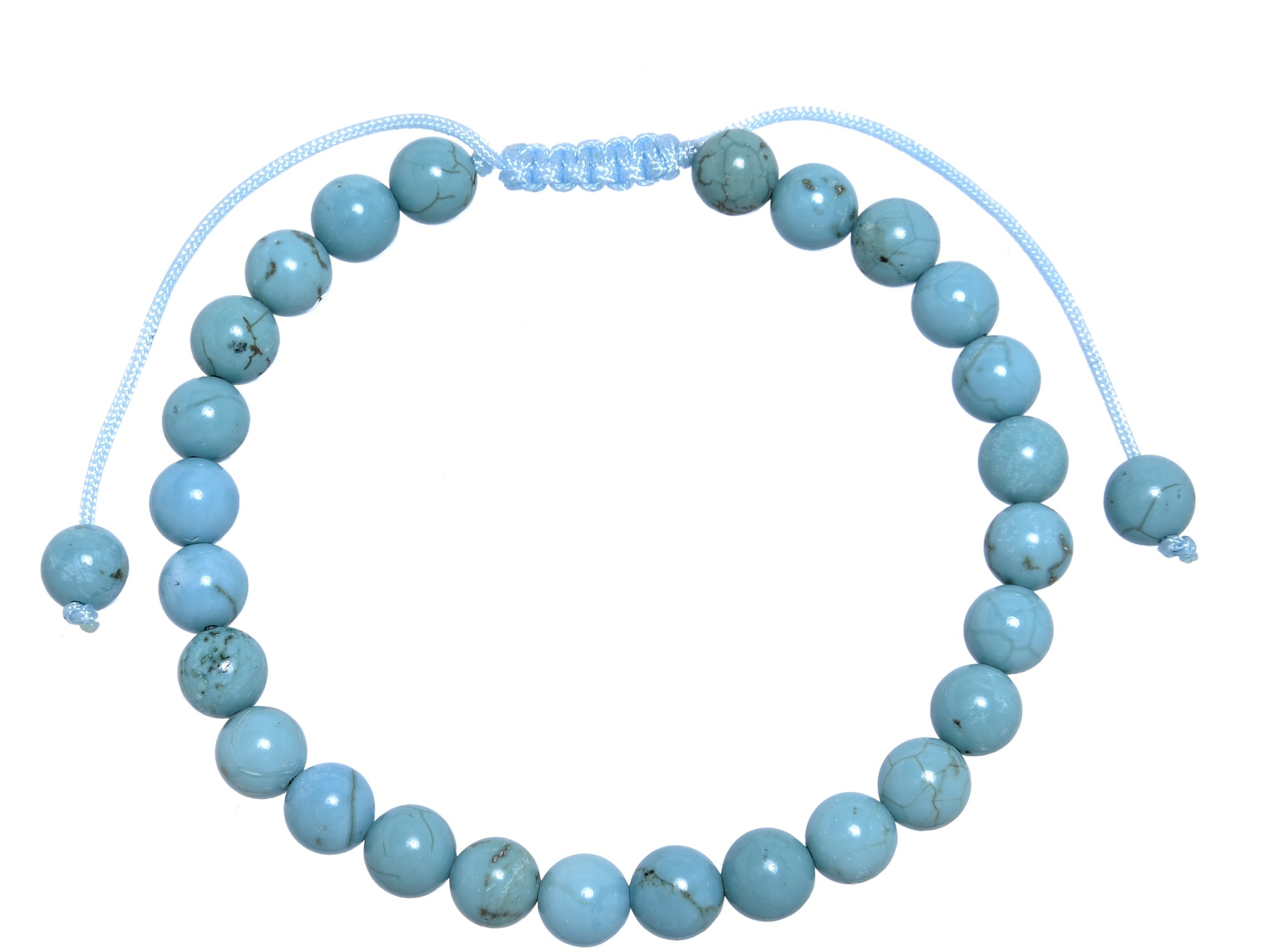 Cracked Turquoise Stone Braided Shamballa Bracelet B4117-6MM