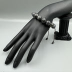 Black Labradorite Stone Braided Bracelet B4120-12MM
