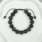 Black Labradorite Stone Braided Bracelet B4120-12MM